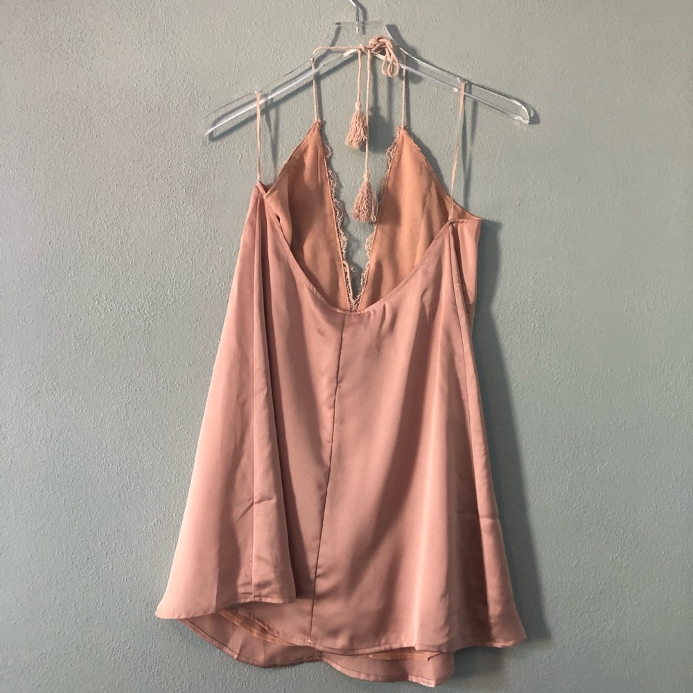 🌸 Boutique | light pink silky halter dress - Picture 4 of 6